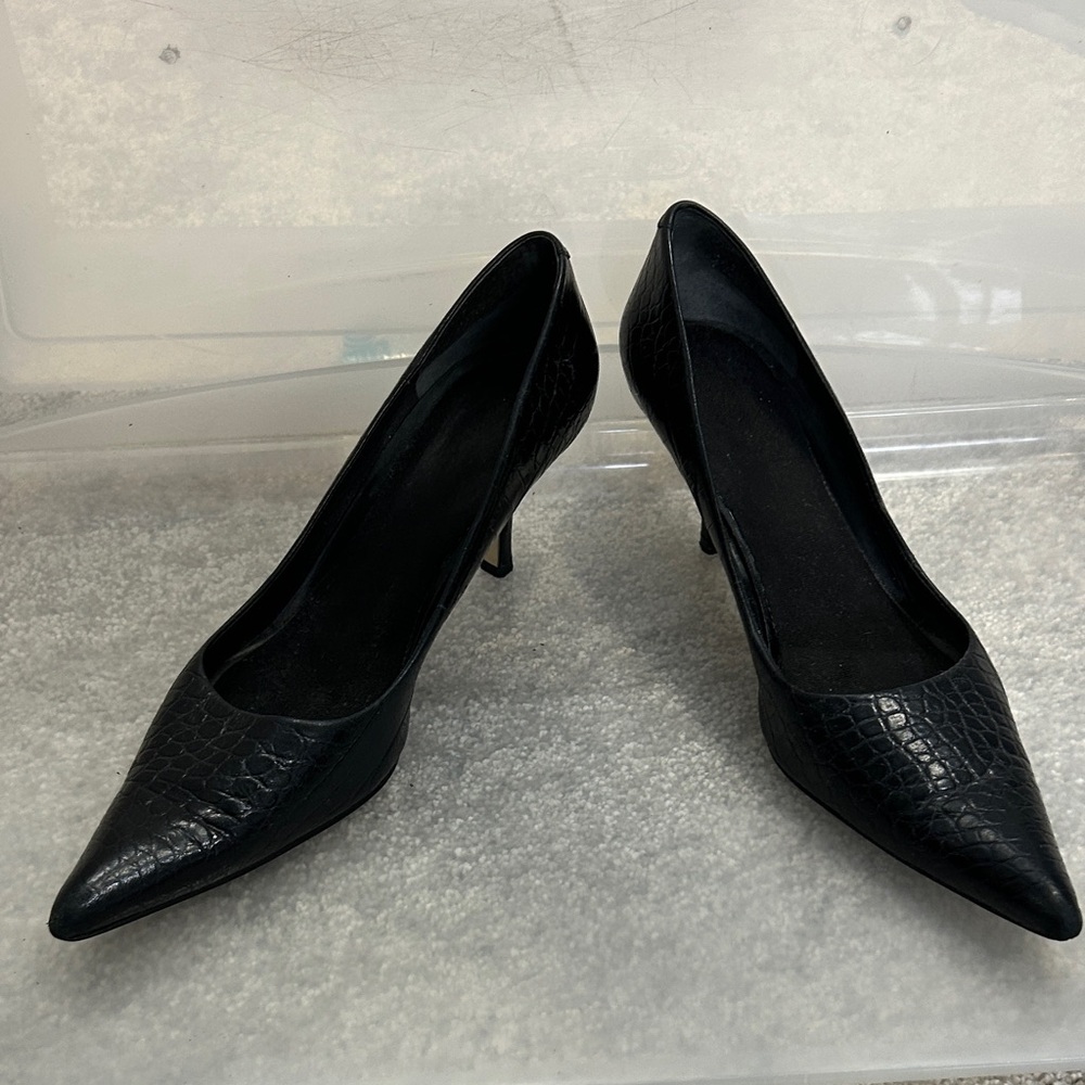 Mine West Elegant Black Croc Women's Pumps